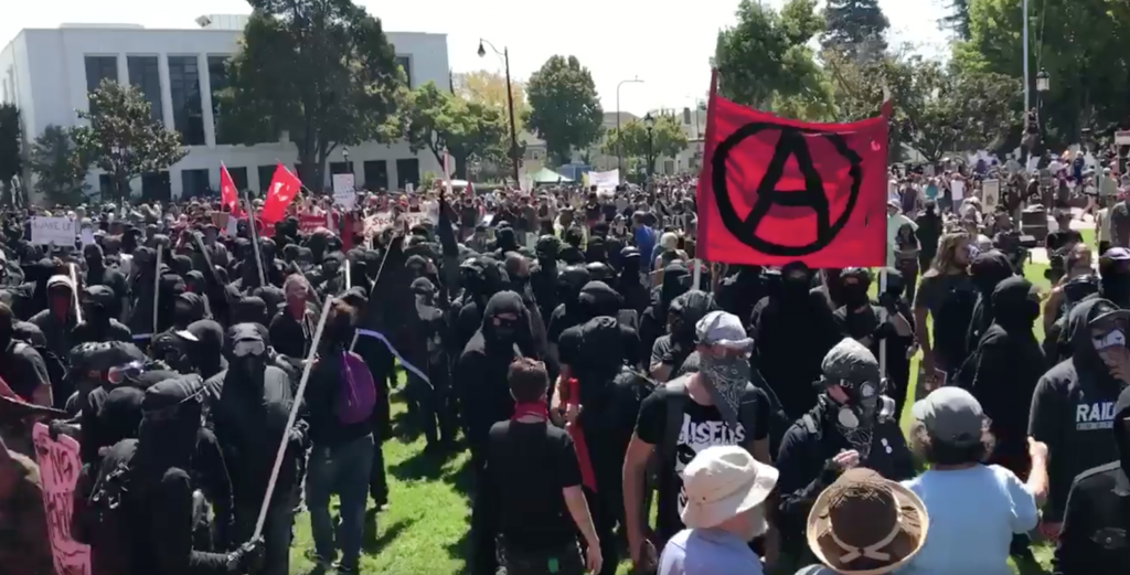 Antifa and anarchists protest in Berkeley California