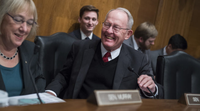 UNITED STATES- OCTOBER 19 Chairman Lamar Alexander R-Tenn. and Sen. Patty Murray D-Wash. ranking member are seen during a Senate Health Education Labor and Pensions Committee hearing in Dirksen Building titled'Examining How Healthy Choices Can I