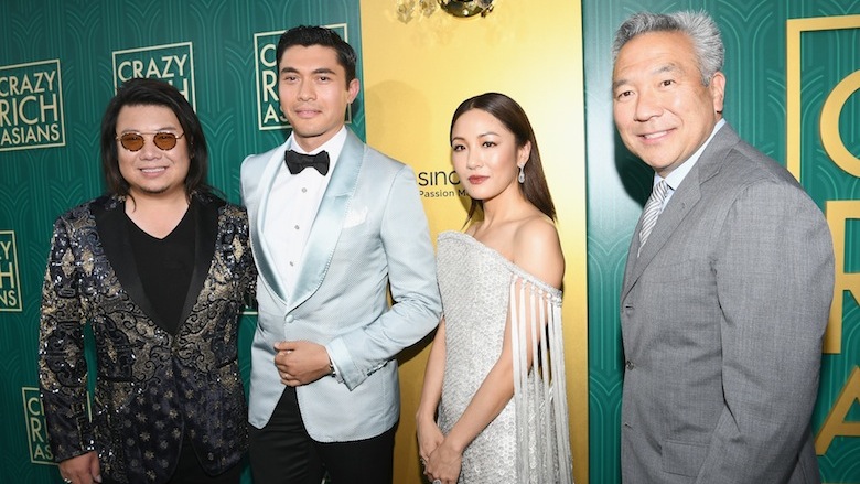 Getty Kevin Kwan Henry Golding Constance Wu and Kevin Tsujihara
