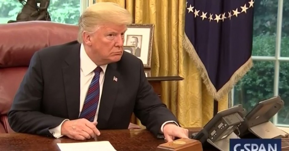 President Donald Trump attempting to get Mexican President Enrique Peña Nieto on speaker phone on Monday