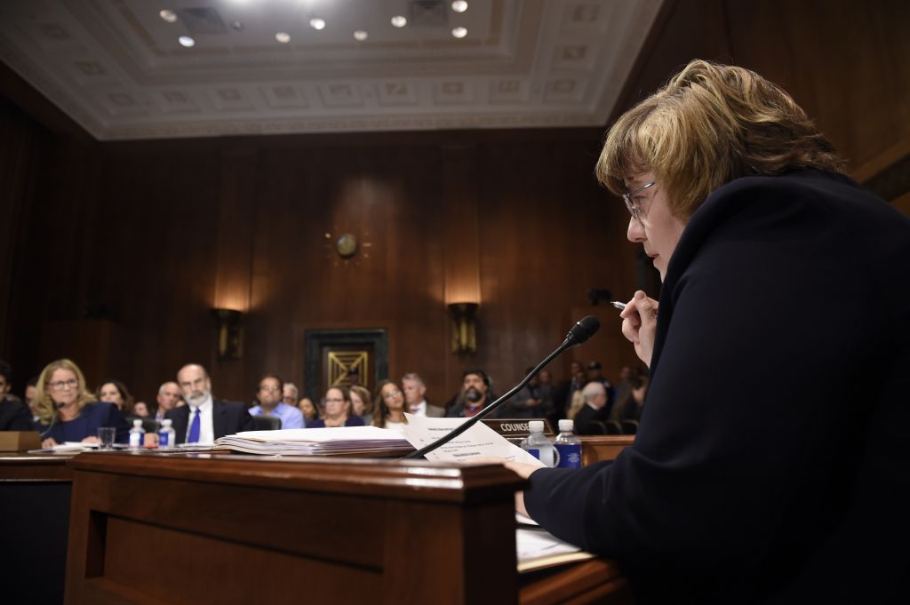 Christine Blasey Ford and prosecutor Rachel Mitchell. SAUL LOEB  AFP  Getty Images