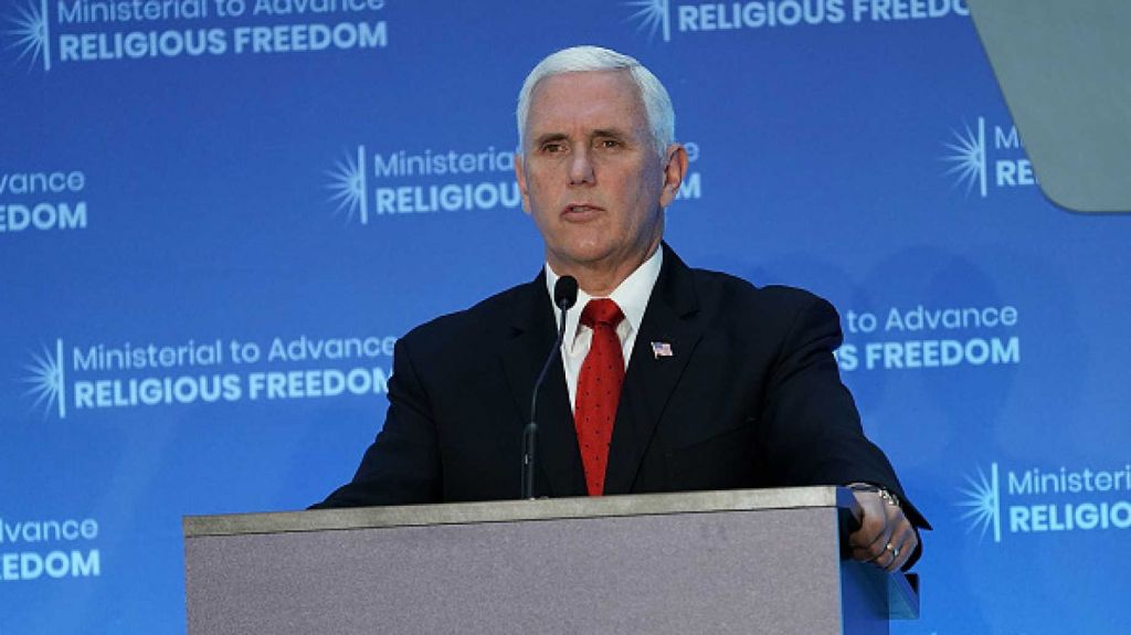 U.S. Vice President Mike Pence speaks during the first-ever Ministerial to Advance Religious Freedom