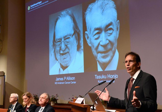 Nobel Prize in Physiology or Medicine awarded jointly to James P Allison and Tasuku Honjo for discovery of...